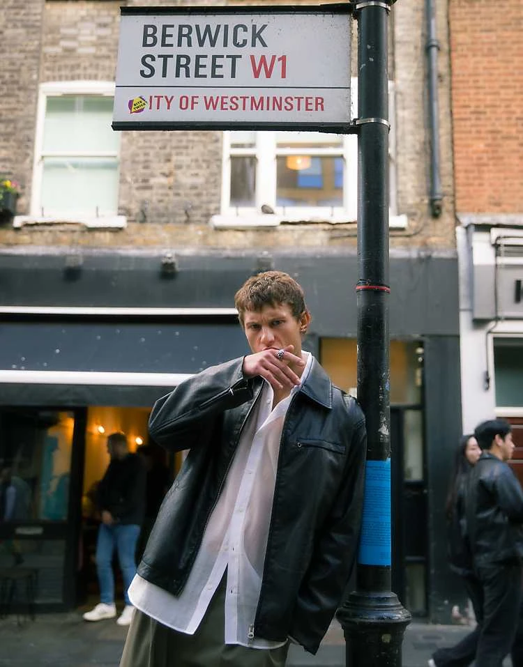 Topman Faux Leather Shacket In Black For Men 3 Topman Faux Leather Shacket In Black For Men