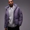Topman Collared Puffer Jacket In Purple For Men -Daily Wardrobe Shop 206513699 1 purple
