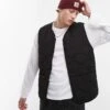 Topman Quilted Gilet In Black For Men -Daily Wardrobe Shop 206514066 1 black