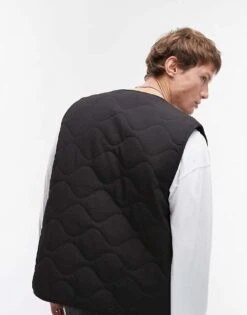 Topman Quilted Gilet In Black For Men -Daily Wardrobe Shop 206514066 4