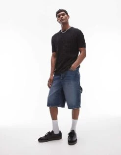 Topman Relaxed Textured Short Sleeve T-shirt In Black For Men -Daily Wardrobe Shop 206530683 4