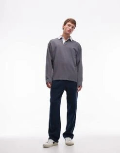 Topman Washed Straight Leg Jogger In Blue For Men Washed Blue -Daily Wardrobe Shop 206542773 1 washedblue 1