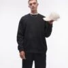 Topman Washed Oversized Sweatshirt In Black For Men Washed Black 1 Topman Washed Oversized Sweatshirt In Black For Men Washed Black -Daily Wardrobe Shop 206542850 1 washedblack
