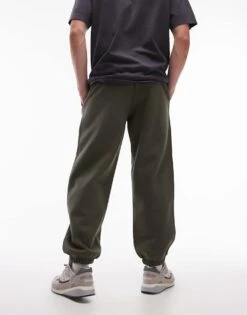 Topman Premium Heavyweight Oversized Jogger In Khaki For Men -Daily Wardrobe Shop 206543742 4