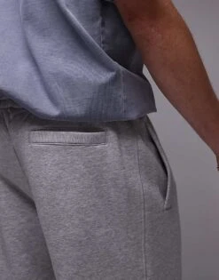 Topman Premium Heavyweight Straight Leg Jogger In Grey Marl For Men -Daily Wardrobe Shop 206543861 5