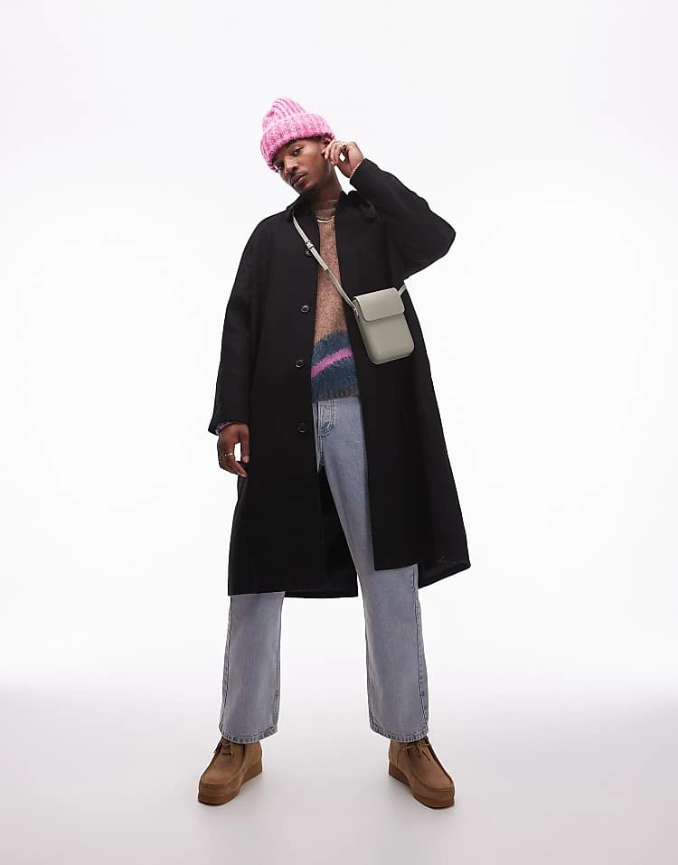 Topman Fluffy Abstract Crew Jumper In Brown For Men 4 Topman Fluffy Abstract Crew Jumper In Brown For Men - Image 2