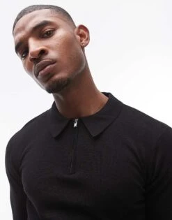 Topman Essential Polo In Black For Men -Daily Wardrobe Shop 206554210 3