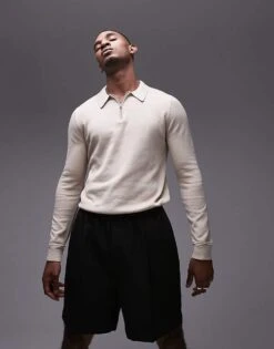 Topman Essential Polo In Beige For Men -Daily Wardrobe Shop 206554227 1 beige 1