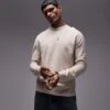 Topman Essential Crew Neck In Beige For Men -Daily Wardrobe Shop 206554243 1 beige