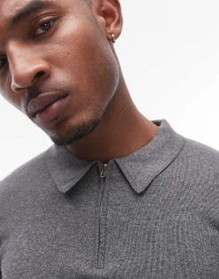 Topman Essential Polo In Charcoal For Men 9 Topman Essential Polo In Charcoal For Men -Daily Wardrobe Shop 206554260 3