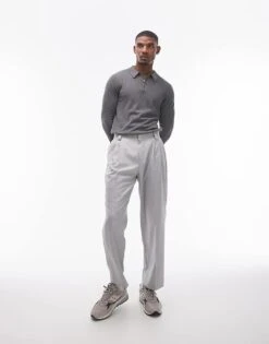 Topman Essential Polo In Charcoal For Men 10 Topman Essential Polo In Charcoal For Men -Daily Wardrobe Shop 206554260 4