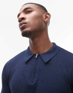 Topman Essential Polo In Navy For Men -Daily Wardrobe Shop 206554285 4