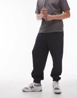 Topman Oversized Jogger In Washed Navy For Men