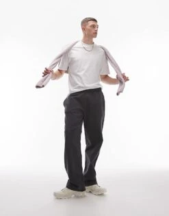 Topman Washed Straight Leg Jogger In Black For Men Washed Black