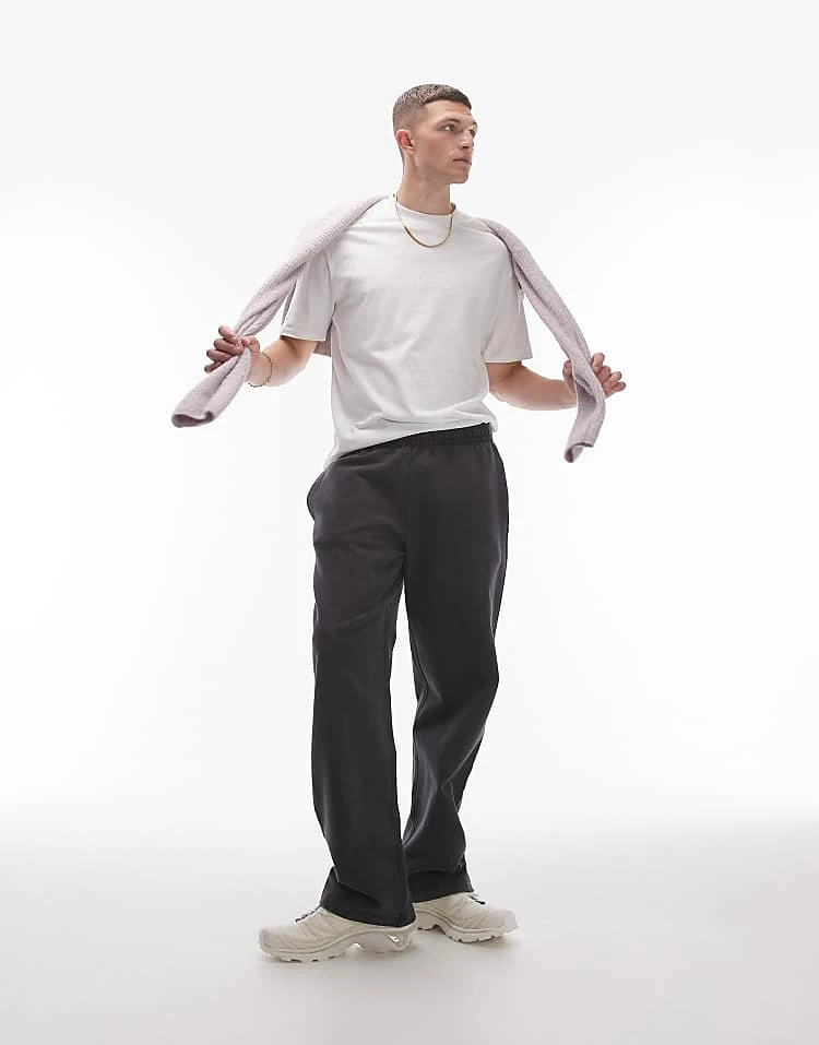 Topman Washed Straight Leg Jogger In Black For Men Washed Black 3 Topman Washed Straight Leg Jogger In Black For Men Washed Black