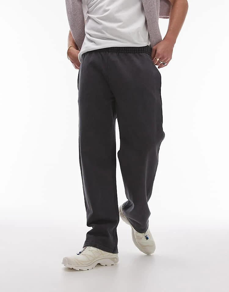 Topman Washed Straight Leg Jogger In Black For Men Washed Black 6 Topman Washed Straight Leg Jogger In Black For Men Washed Black - Image 4