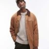Topman Wadded Worker Jacket In Beige With Contrast Collar For Men 2 Topman Wadded Worker Jacket In Beige With Contrast Collar For Men -Daily Wardrobe Shop 206577754 1 beige