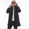 Topman Mac Coat In Navy For Men -Daily Wardrobe Shop 206577780 1 navy