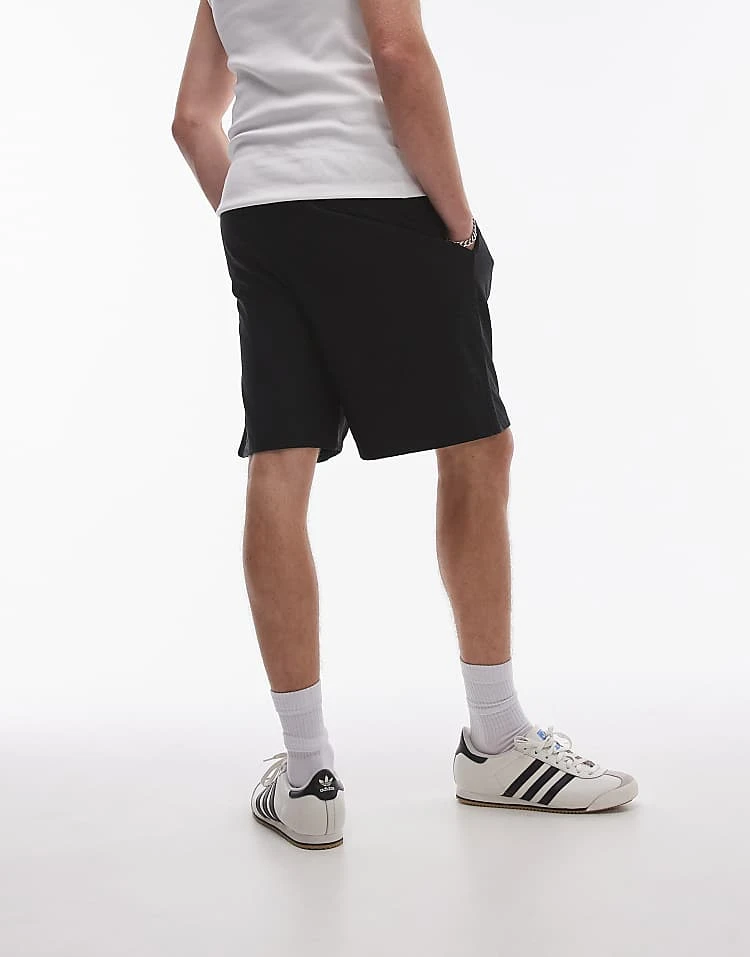 Topman Oversized Fit Airtex Short In Black For Men 5 Topman Oversized Fit Airtex Short In Black For Men - Image 3