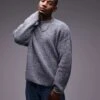 Topman Relaxed Fit Brushed Jumper In Grey For Men -Daily Wardrobe Shop 206630424 1 grey