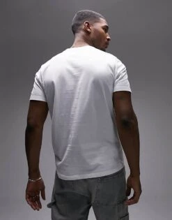 Topman Regular Fit T-shirt In White For Men -Daily Wardrobe Shop 206648794 4