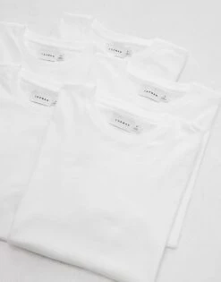 Topman 5 Pack Regular T-shirt In White For Men -Daily Wardrobe Shop 206648937 1 white 1