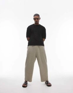 Topman Crochet Knit T-shirt In Black For Men -Daily Wardrobe Shop 206651405 4