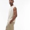 Topman Knitted Tank In Cream For Men 2 Topman Knitted Tank In Cream For Men -Daily Wardrobe Shop 206651429 1 cream