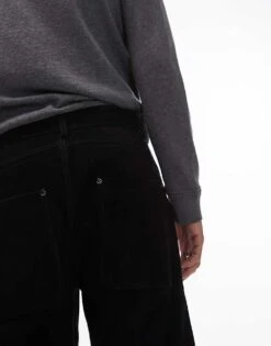 Topman Premium Straight Suede Trousers In Black For Men -Daily Wardrobe Shop 206676901 2