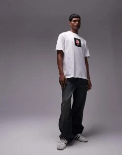 Topman Oversized Fit T-shirt With Japanese Floral Print In White For Men 9 Topman Oversized Fit T-shirt With Japanese Floral Print In White For Men -Daily Wardrobe Shop 206677604 3