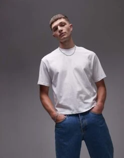 Topman Oversized Fit Cropped T-shirt In White For Men 11 Topman Oversized Fit Cropped T-shirt In White For Men -Daily Wardrobe Shop 206698850 1 white 1