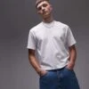 Topman Oversized Fit Cropped T-shirt In White For Men -Daily Wardrobe Shop 206698850 1 white