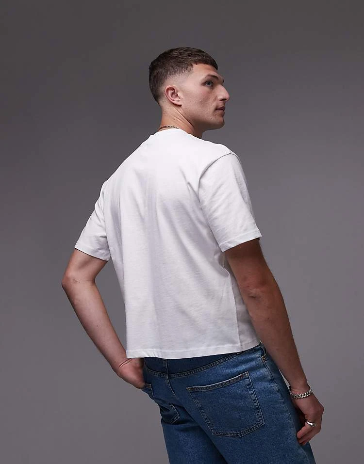 Topman Oversized Fit Cropped T-shirt In White For Men 5 Topman Oversized Fit Cropped T-shirt In White For Men - Image 3