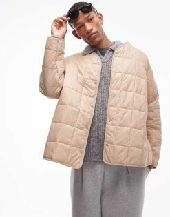 Topman Oversized Mac With Removeable Lining In Stone For Men -Daily Wardrobe Shop 206712687 4