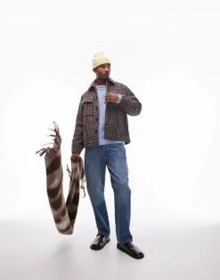 Topman Check Overshirt In Brown Check For Men 11 Topman Check Overshirt In Brown Check For Men -Daily Wardrobe Shop 206712711 1 brown 1