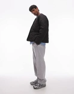 Topman Quilted Bomber Jacket In Black For Men -Daily Wardrobe Shop 206712727 4
