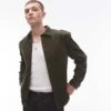 Topman Mini Cord Oversized Shirt In Khaki For Men Green -Daily Wardrobe Shop 206718479 1 green