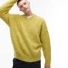 Topman Fluffy V Neck Jumper In Green For Men -Daily Wardrobe Shop 206718612 1 green