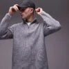 Topman Oversized 1/4 Zip Jumper In Grey Marl For Men -Daily Wardrobe Shop 206718628 1 greymarl
