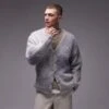 Topman Relaxed Fit Cardigan In Grey Ombre For Men -Daily Wardrobe Shop 206718652 1 greyombre