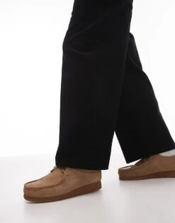 Topman Wide Leg Cord Trousers In Black For Men -Daily Wardrobe Shop 206738660 3