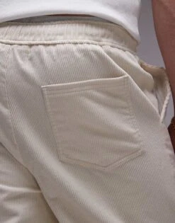 Topman Tapered Cord Trousers In Ecru For Men -Daily Wardrobe Shop 206738668 5