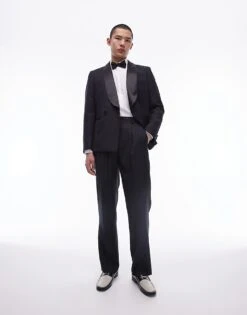 Topman Premiumn Wool Rich Tux In Black