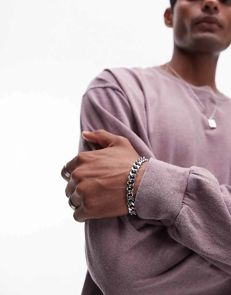 Topman Vintage Wash Long Sleeve T-shirt In Lilac For Men 4 Topman Vintage Wash Long Sleeve T-shirt In Lilac For Men - Image 2