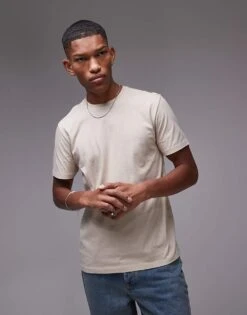 Topman 5 Pack Regular T-shirt In Black, Stone, Brown, Navy And Sporty Green For Men Multi -Daily Wardrobe Shop 206824742 4