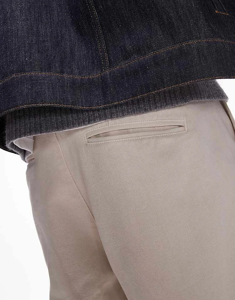 Topman Wide Leg Cotton Twill Trousers In Ecru For Men 7 Topman Wide Leg Cotton Twill Trousers In Ecru For Men - Image 5