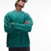 Topman Washed Oversized Sweatshirt In Green For Men Washed Green -Daily Wardrobe Shop 206837243 1 washedgreen