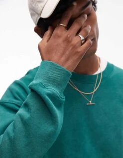 Topman Washed Oversized Sweatshirt In Green For Men Washed Green 9 Topman Washed Oversized Sweatshirt In Green For Men Washed Green -Daily Wardrobe Shop 206837243 3