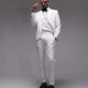 Topman Slim Tux Suit Trousers In White For Men -Daily Wardrobe Shop 206852797 1 white