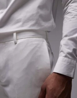 Topman Slim Tux Suit Trousers In White For Men -Daily Wardrobe Shop 206852797 5